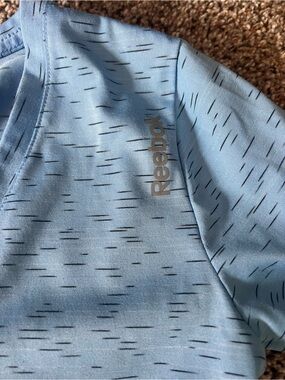 Reebok Light Blue Short Sleeve Tee with Black Dash Print